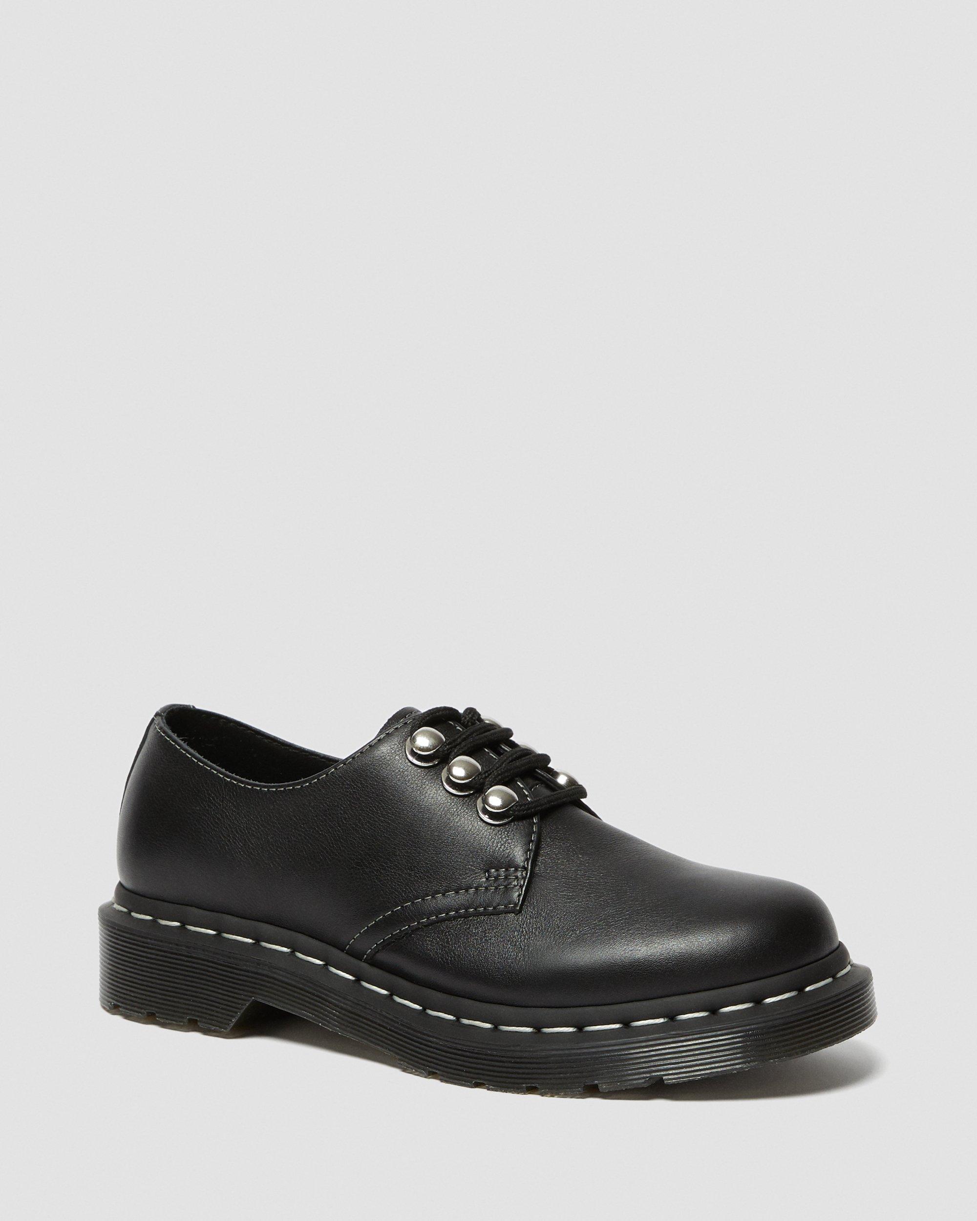 1461 Women's Hardware Leather Oxford Shoes in Black | Dr. Martens