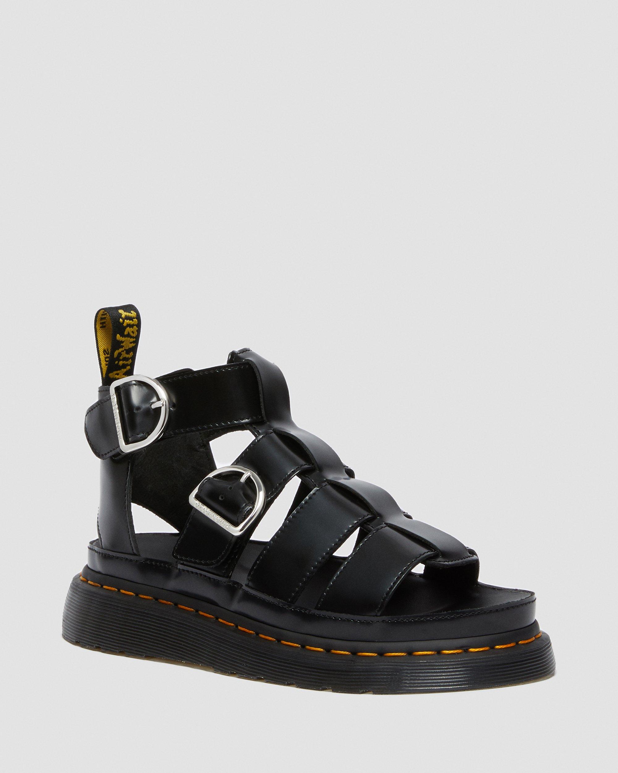Mackaye Leather Strap Sandals in Black Buttero | Dr. Martens