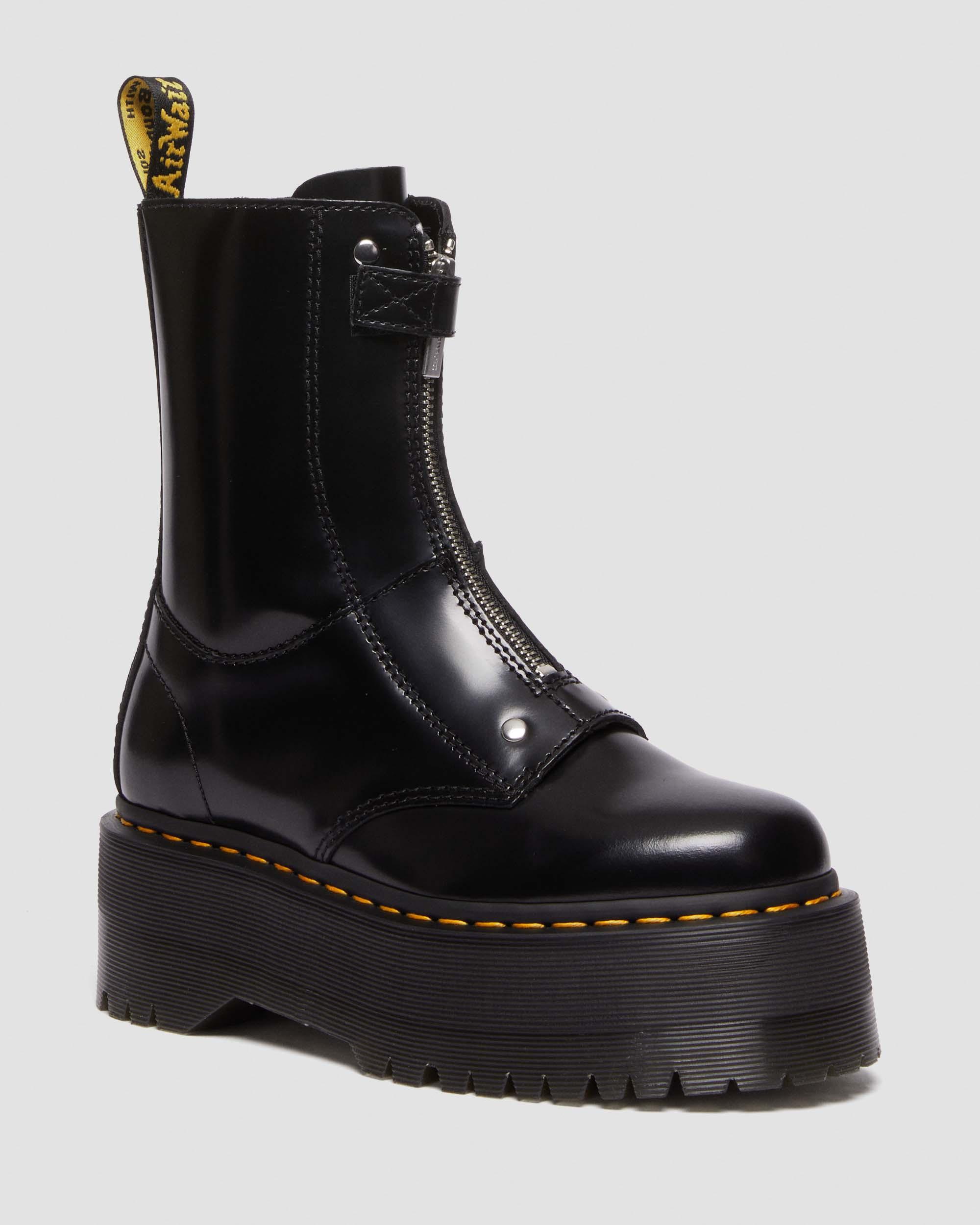 Sinclair Max Pisa Leather Platform Boots in Black | Dr. Martens