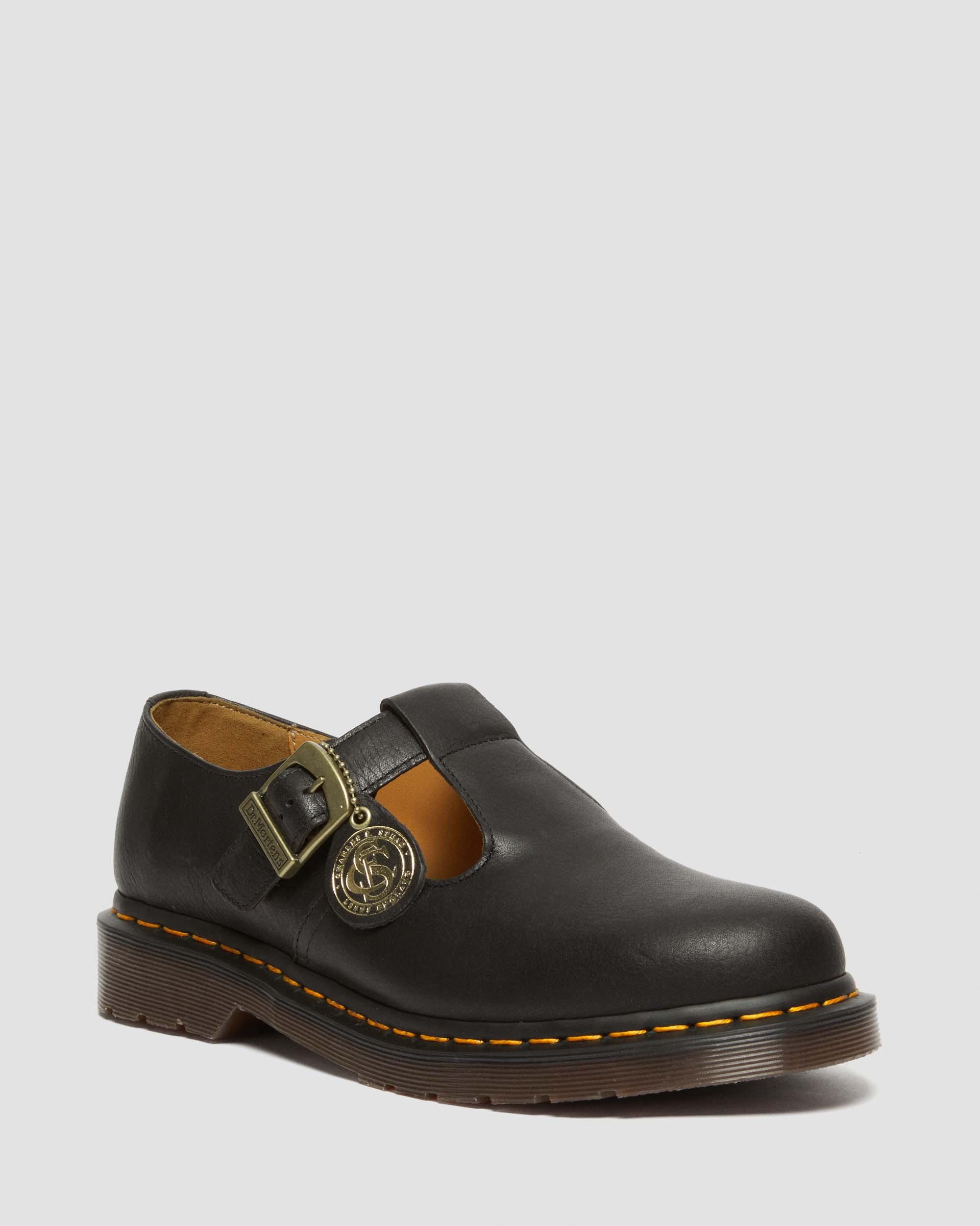 T-Bar Regency Leather Mary Jane Shoes in Black | Dr. Martens