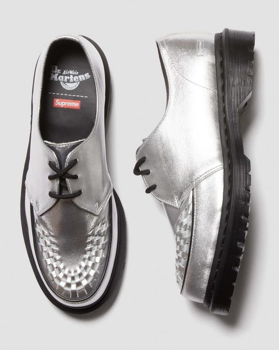 Ramsey Supreme Leather Creeper Shoes in Silver | Dr. Martens