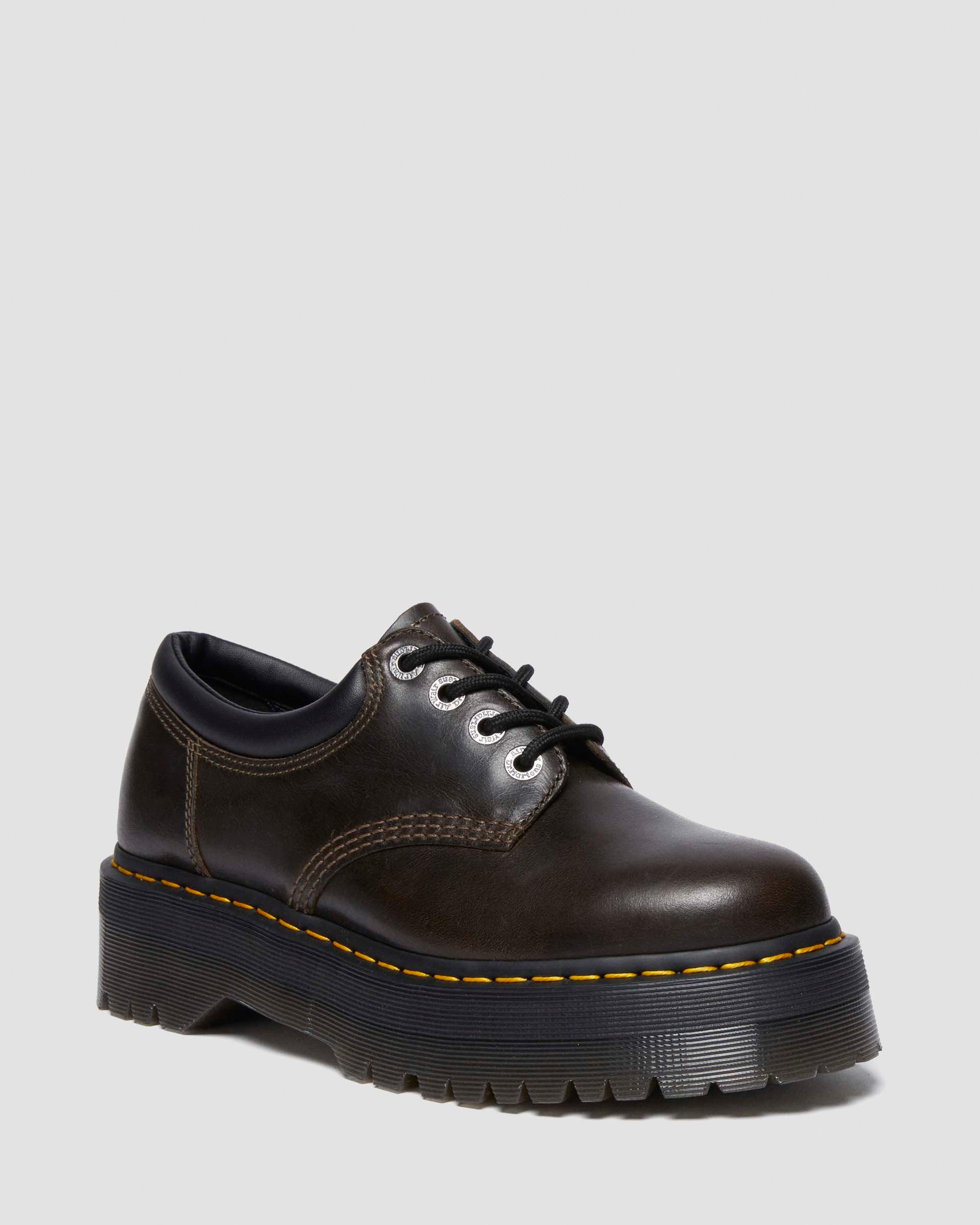 8053 Quad Orleans Platform Shoes in Dark Taupe | Dr. Martens