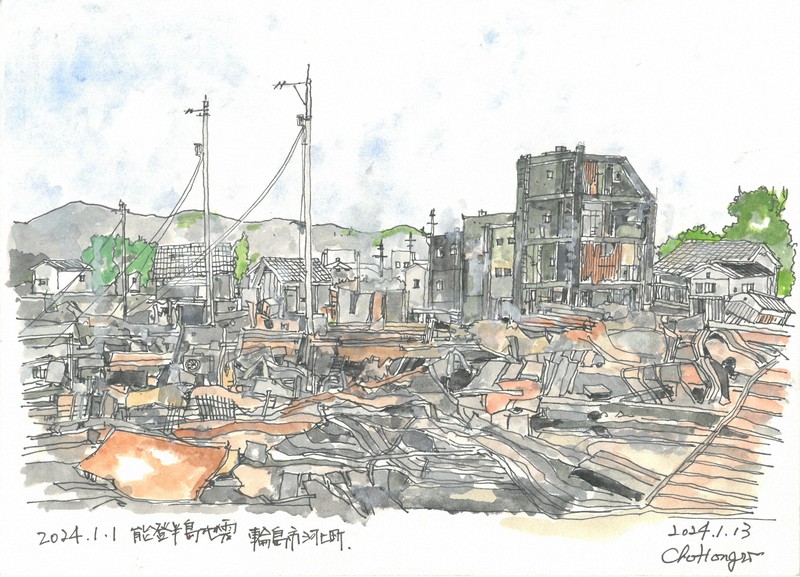 震災きっかけに被災地支援 各地の住民救った建築士の風景画 | 毎日新聞