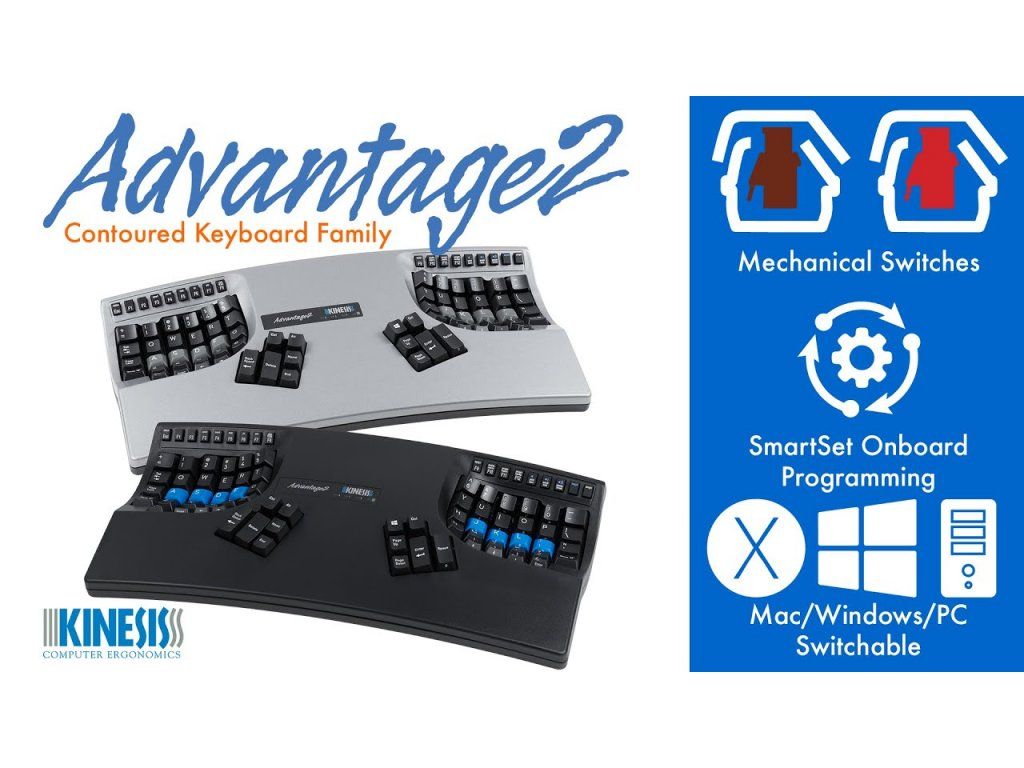 Kinesis Advantage2 Cherry MX Quiet Red Wired (KB600LFQ) - Ergo-product