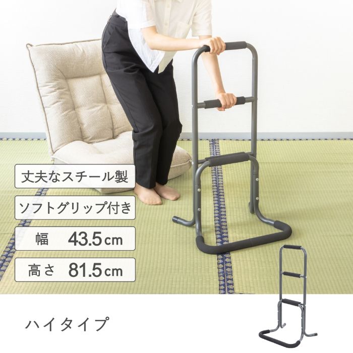 立ち上がり補助手すり ハイタイプ T3-TH81BKの通販｜その他介護用品