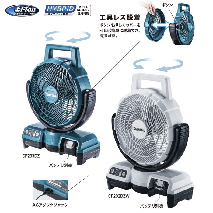 マキタ 10.8V充電式ファン 白 CF202DZWの通販｜産業扇・空調機器｜充電