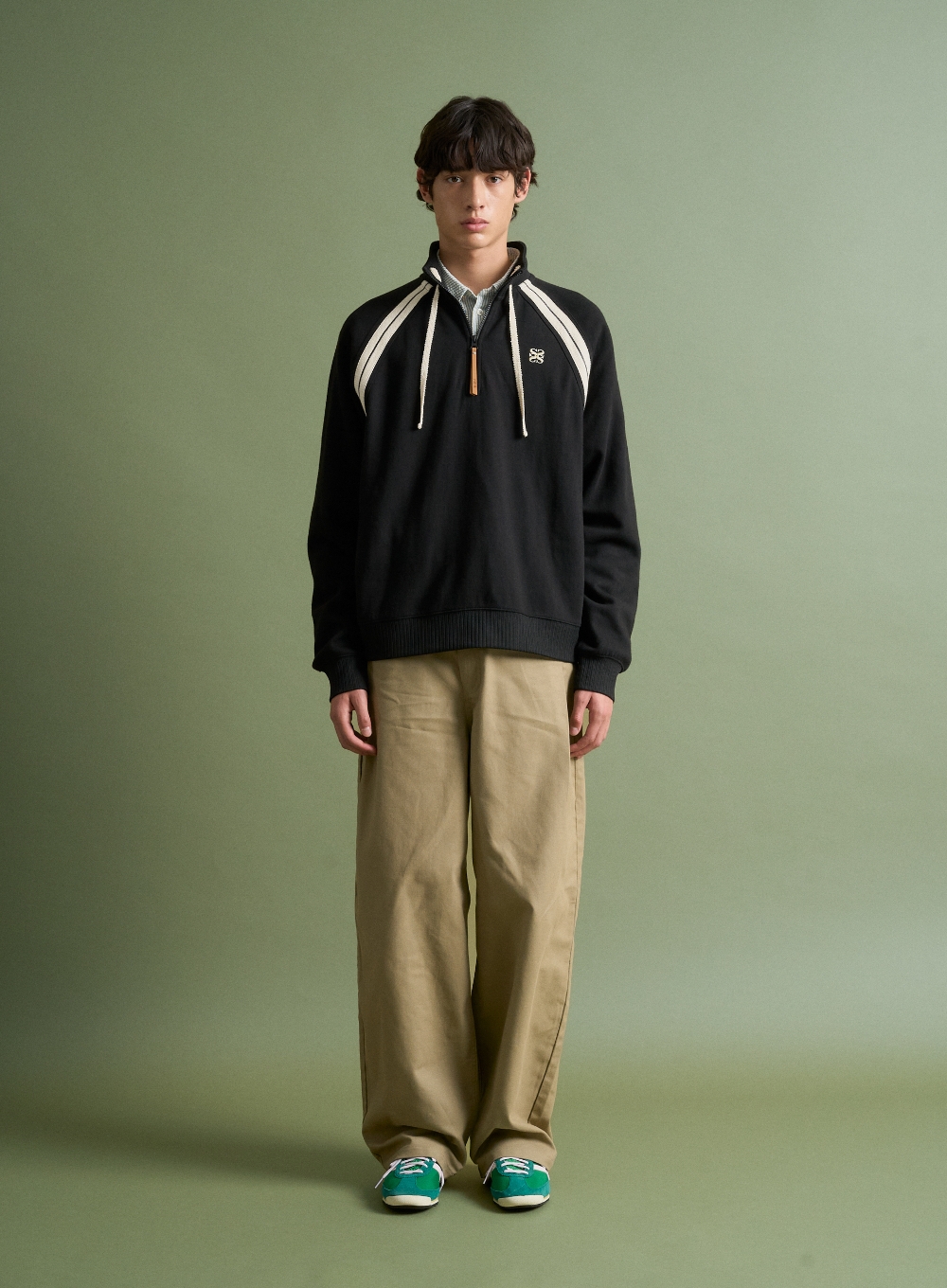 Lawton Half Zip-up Sweatshirt - Black | ファッション通販サイト NUGU