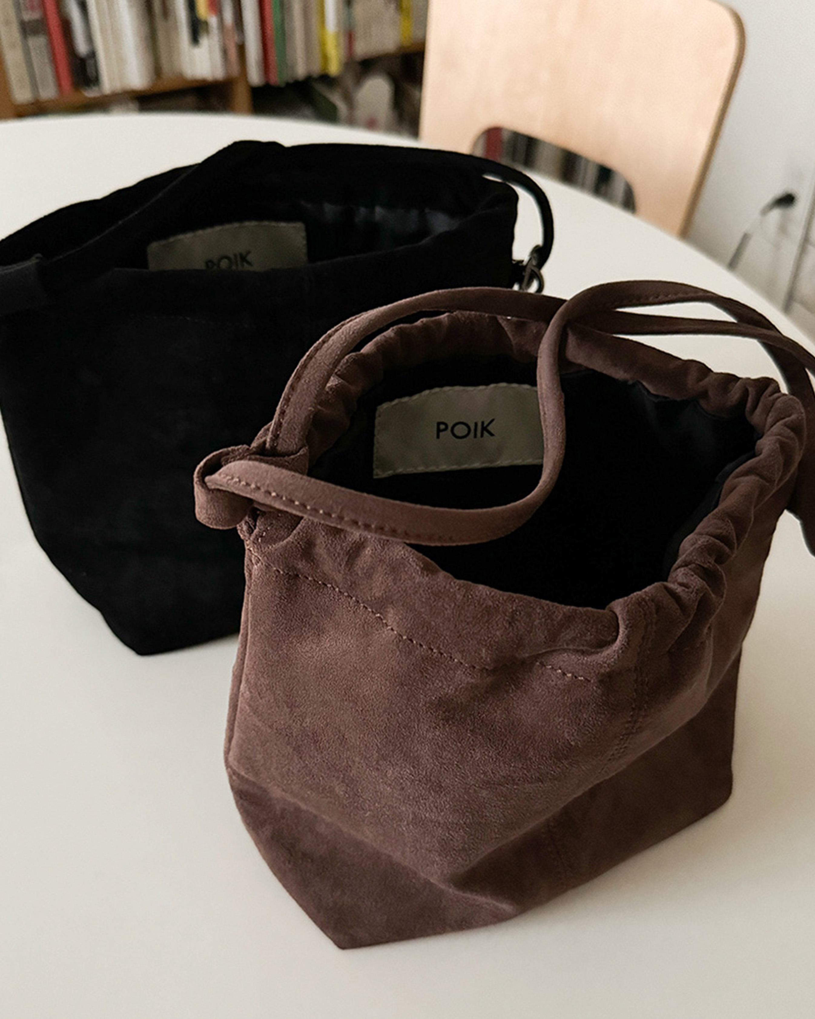 2回再販](ORIGINAL) ソフトドローストリングショルダーバッグ (brown