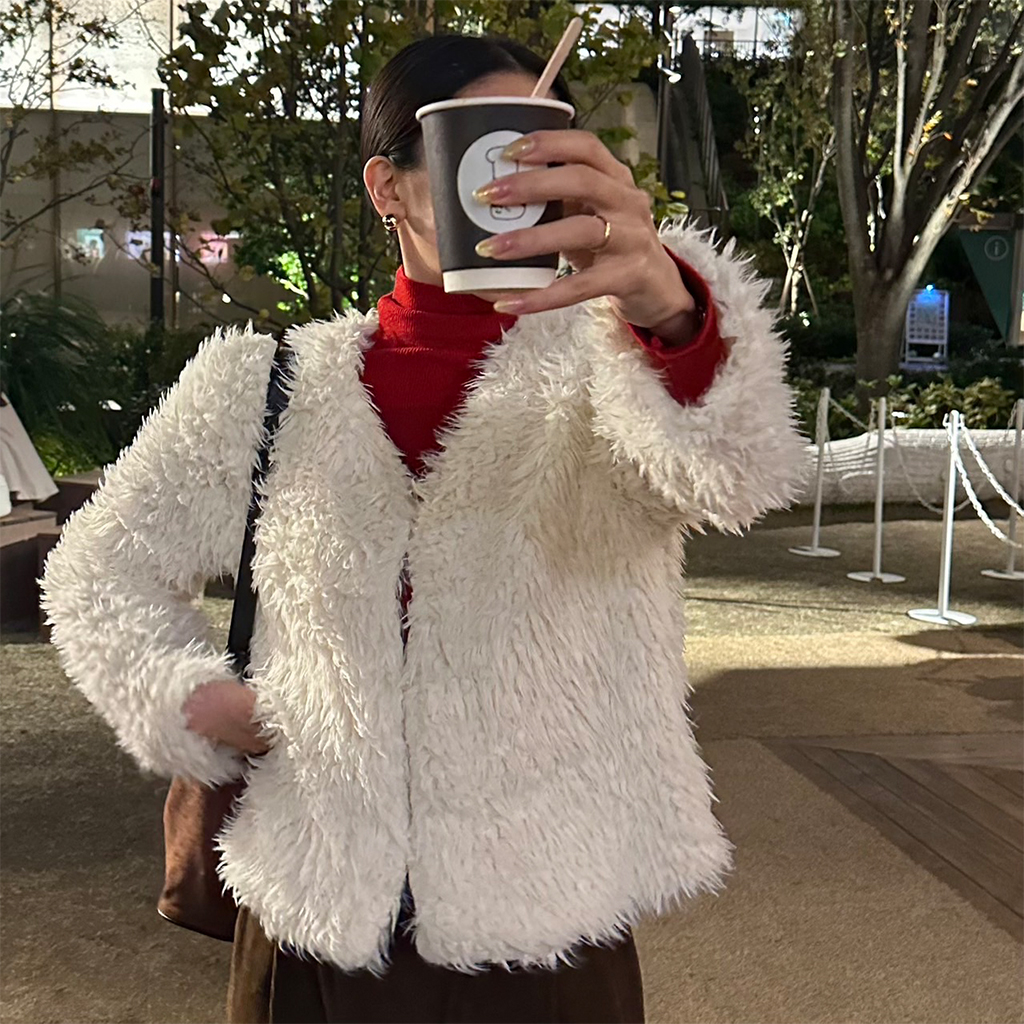 ファーカーディガン ファーカーディガン fluffy ファーカーディガン