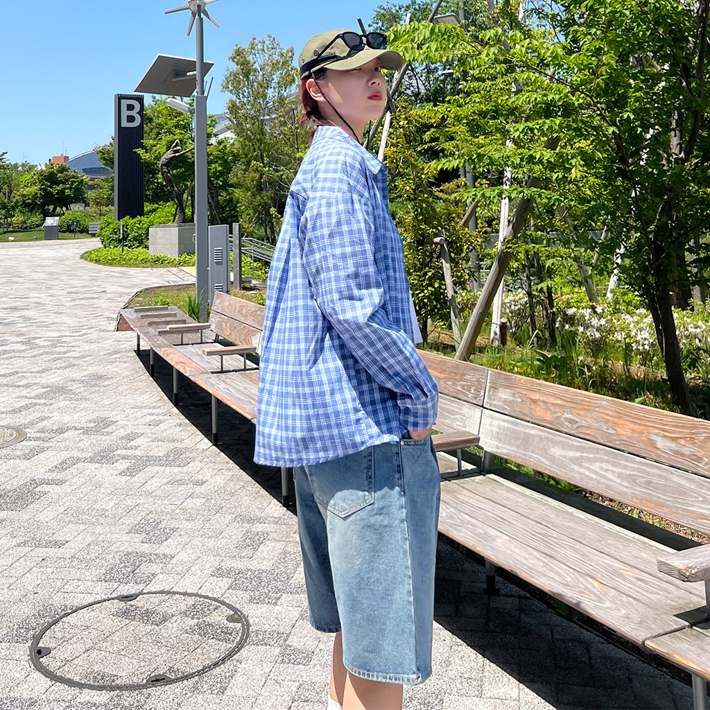 クラシックブルーチェックシャツ | ファッション通販サイト NUGU