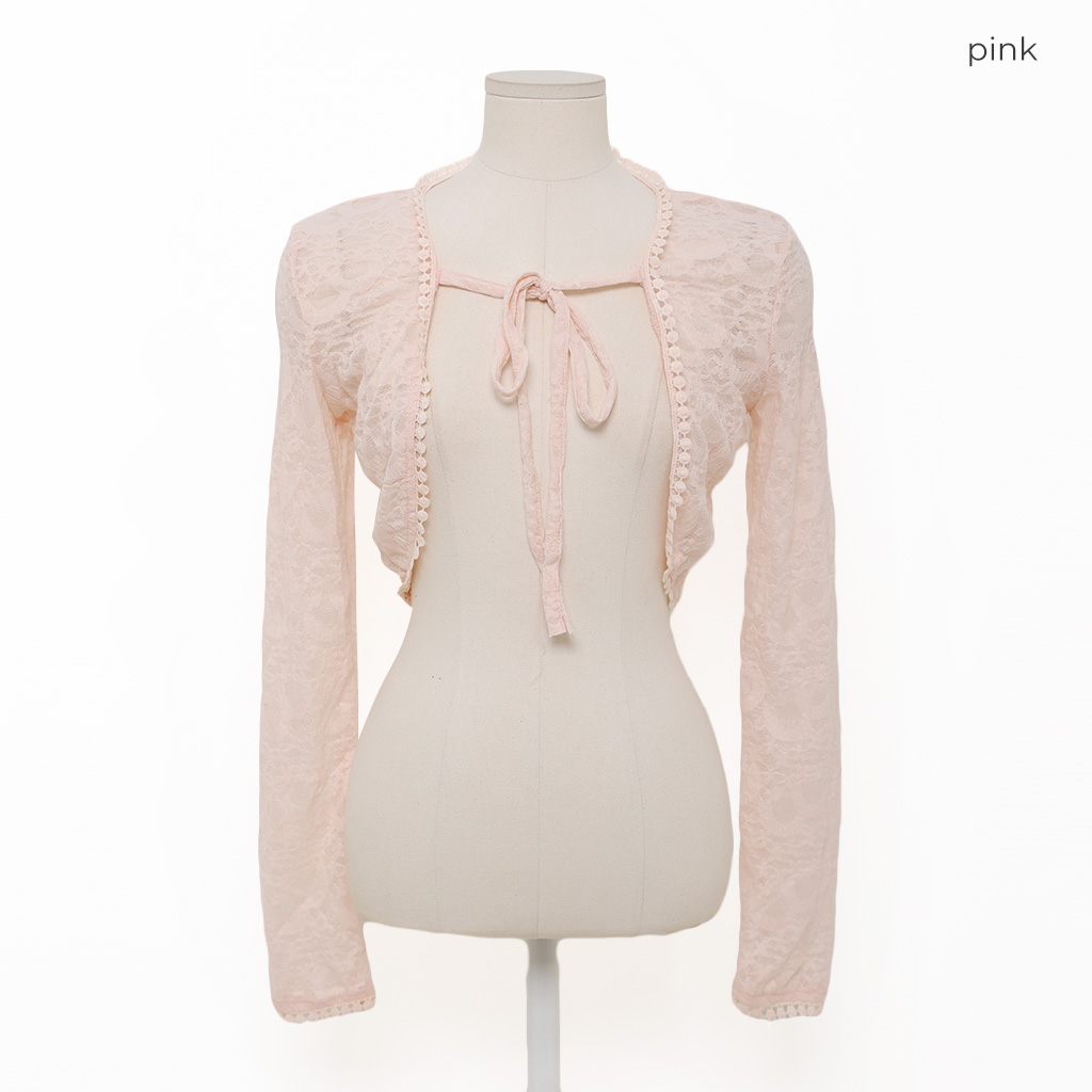 ピンククロップドボレロカーディガン | ファッション通販サイト NUGU