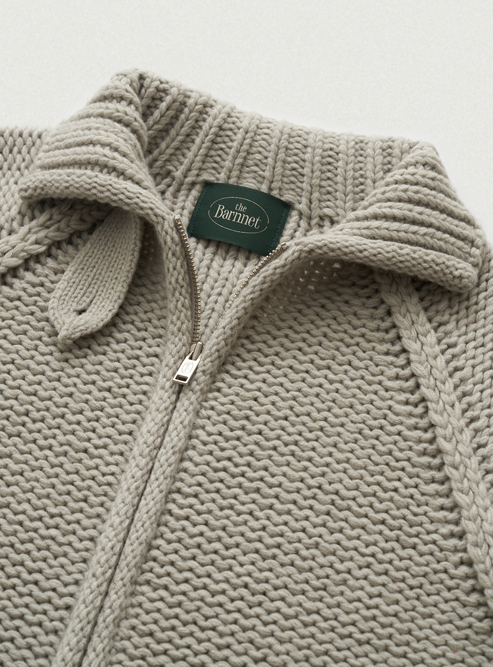 Oversized Soap Zip-Up Knit Cardigan - Grey | ファッション通販