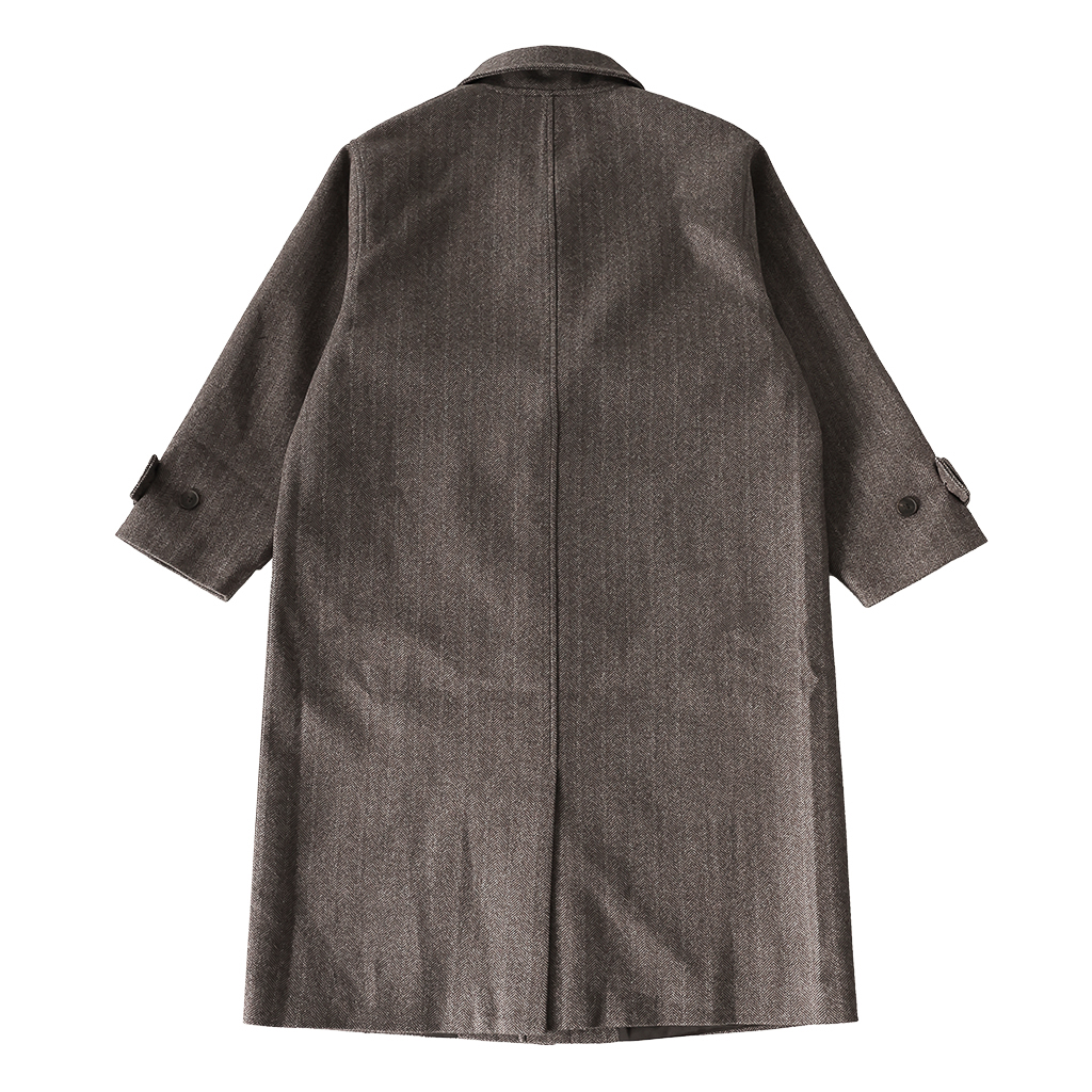 ORIGINAL) ヘリンボーンシングルロングコート (brown) | ファッション