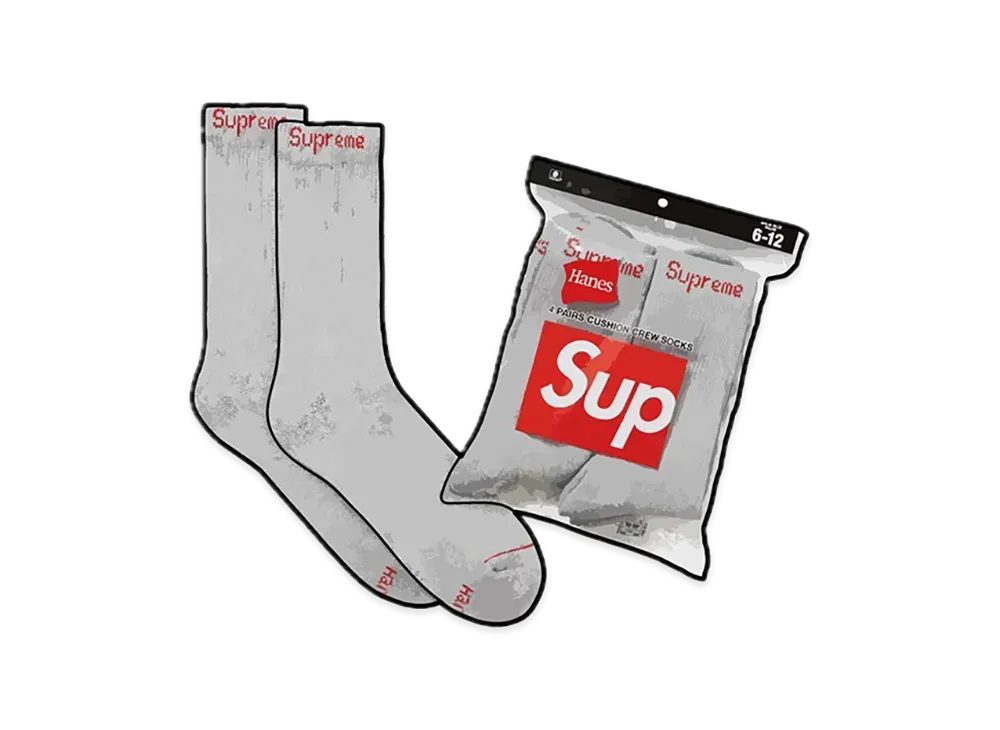 Supreme x Hanes Crew Socks (4 Pack) 