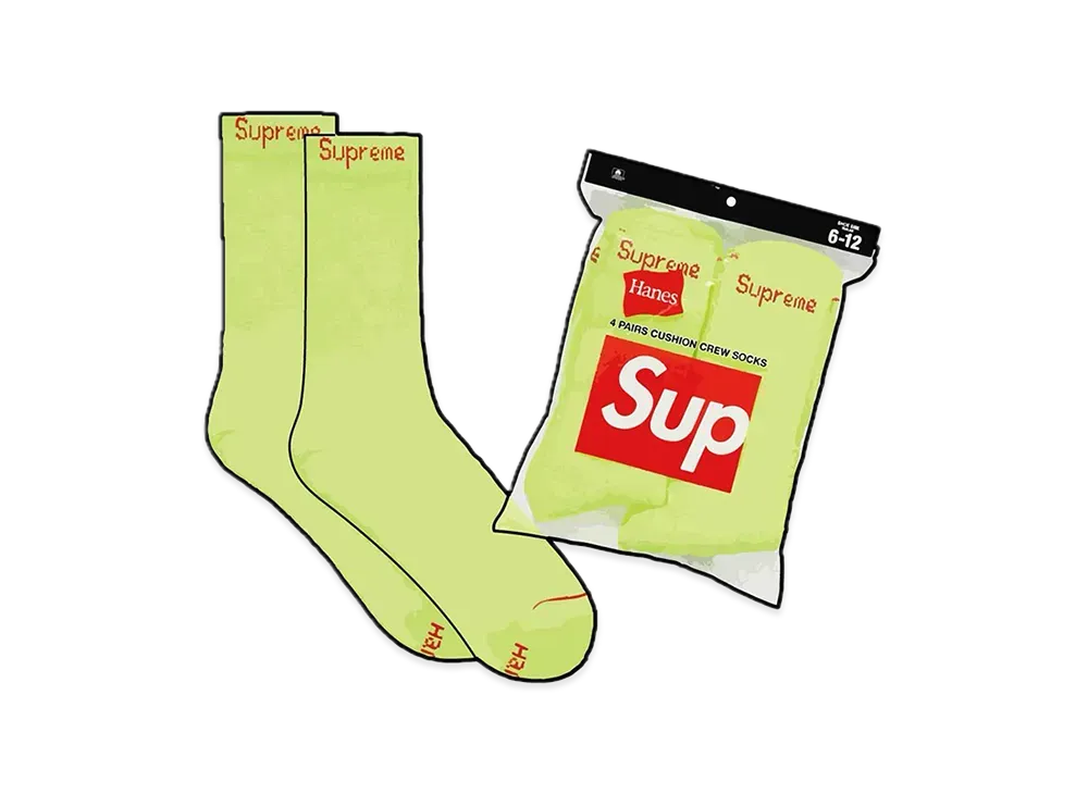 Supreme x Hanes Crew Socks (4 Pack) 