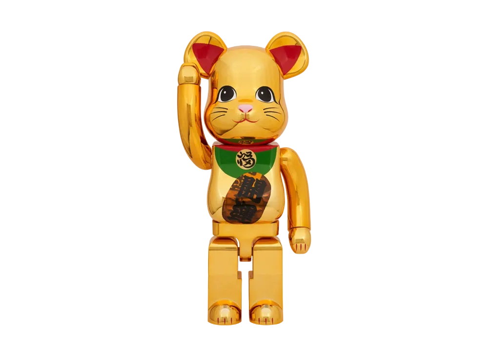 BE@RBRICK 招き猫 開運 金メッキ 発光 400％ & 1000%」が東京ソラマチ