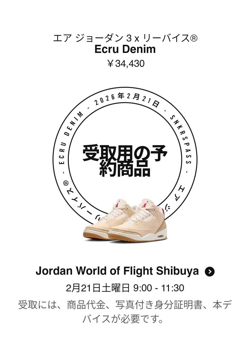 リーバイス × ナイキ エアジョーダン3 レトロ SP 