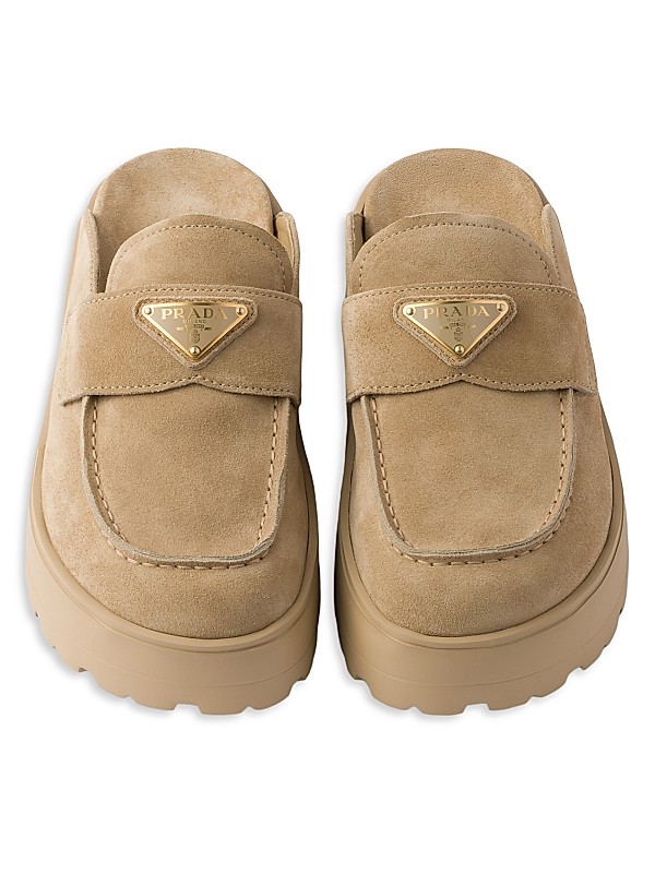 Prada Suede Flatform Mules | Saks Fifth Avenue