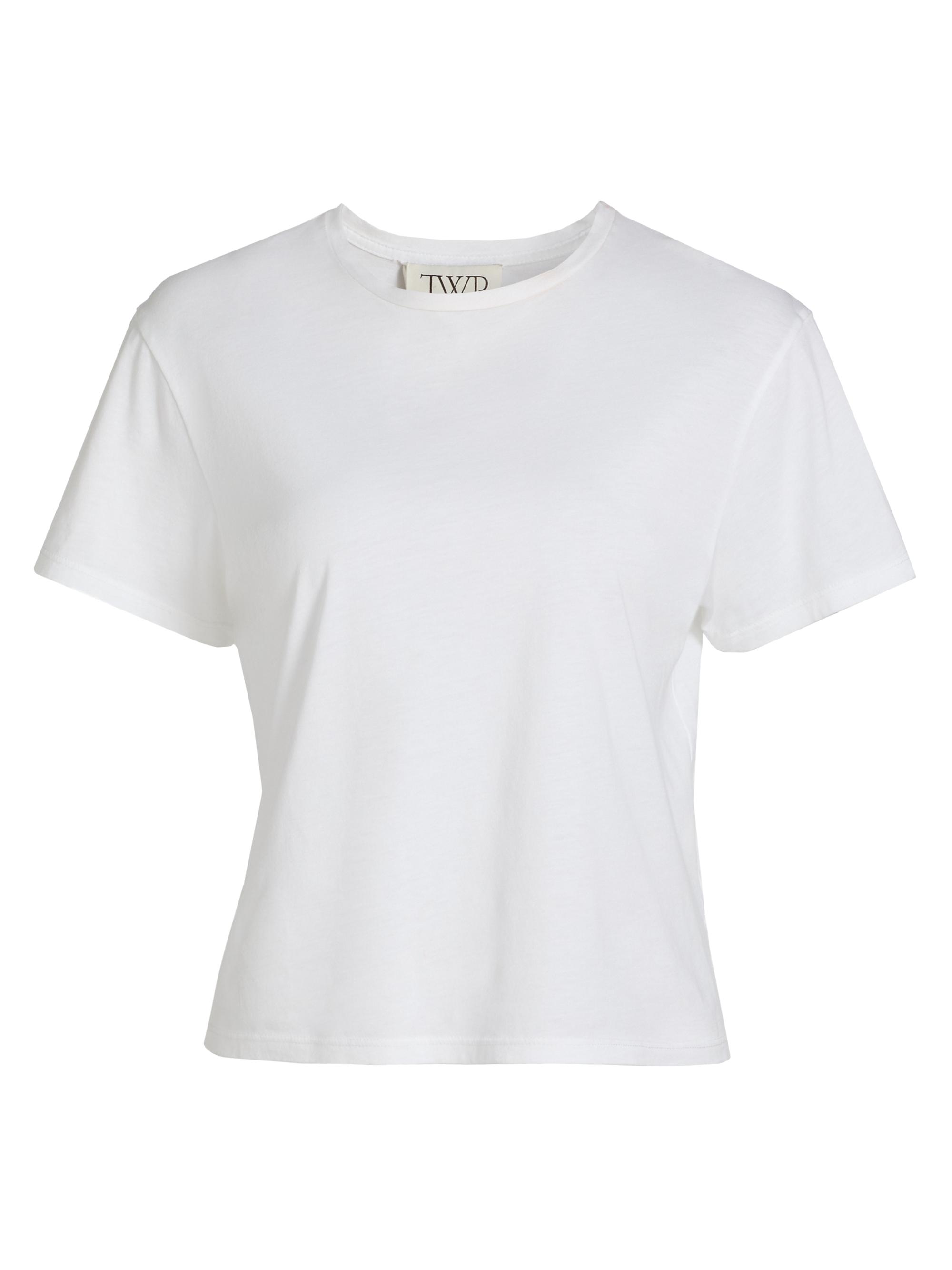 TWP Beaded Collar Cotton Cap-Sleeve Shirt | Saks Fifth Avenue