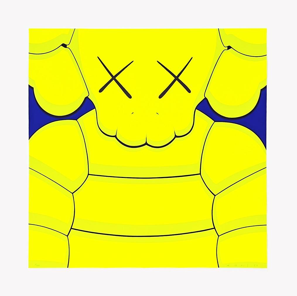 What Party (yellow on blue) Signed Print by KAWS | MyArtBroker