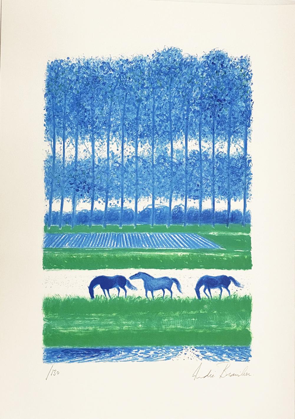 Andre Brasilier Chevaux Et Rizieres (Signed Print) 1993 | MyArtBroker