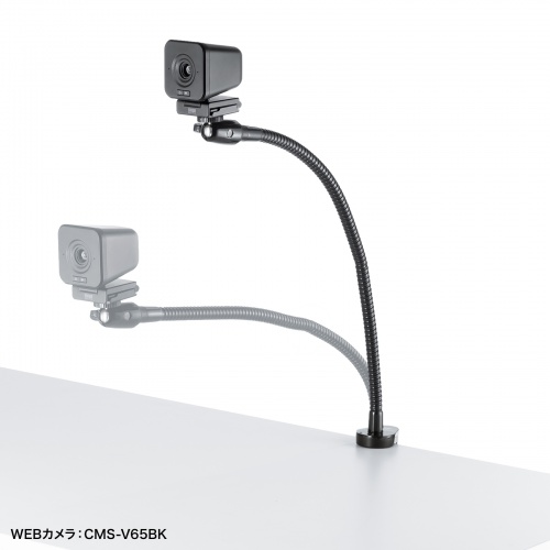 自在に高さ・角度調整可能なクランプ取り付け式のカメラマウント