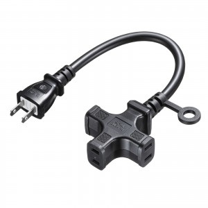 TAP-EX23-03BK【電源延長コード（3個口）ブラック・0.3m】電源コードの