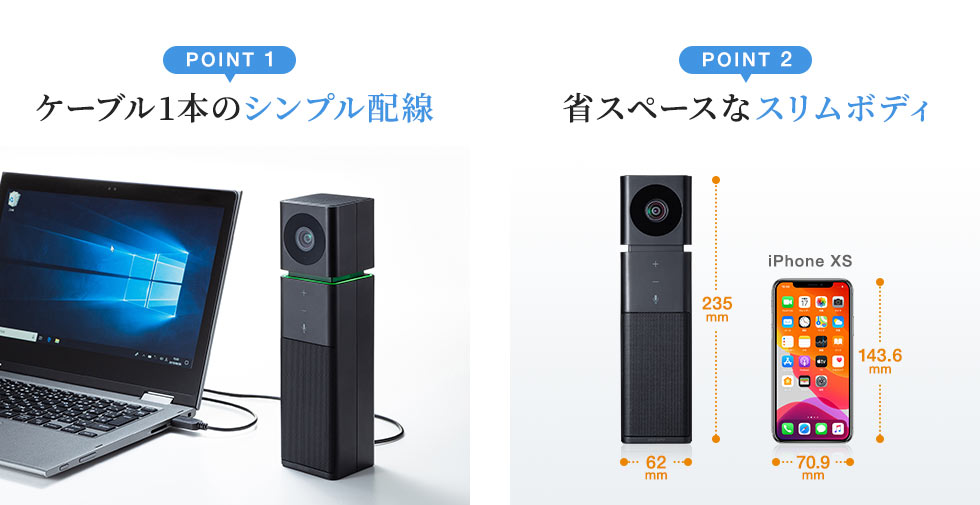 CMS-V47BK【カメラ内蔵USBスピーカーフォン】SkypeなどのWEB会議に最適