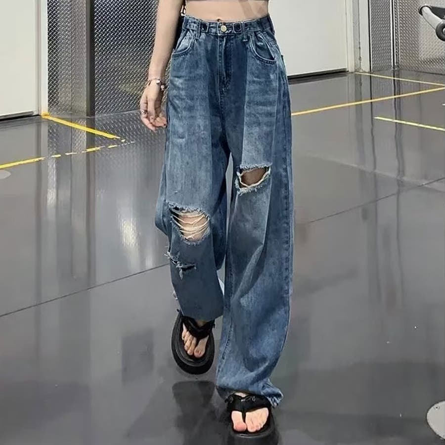 セミワイド クラッシュ デニム[品番：IK000007247]｜kirakiraShop