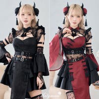 レディブラックチャイナ鬼メイド《オリジナルコスプレ9点セット