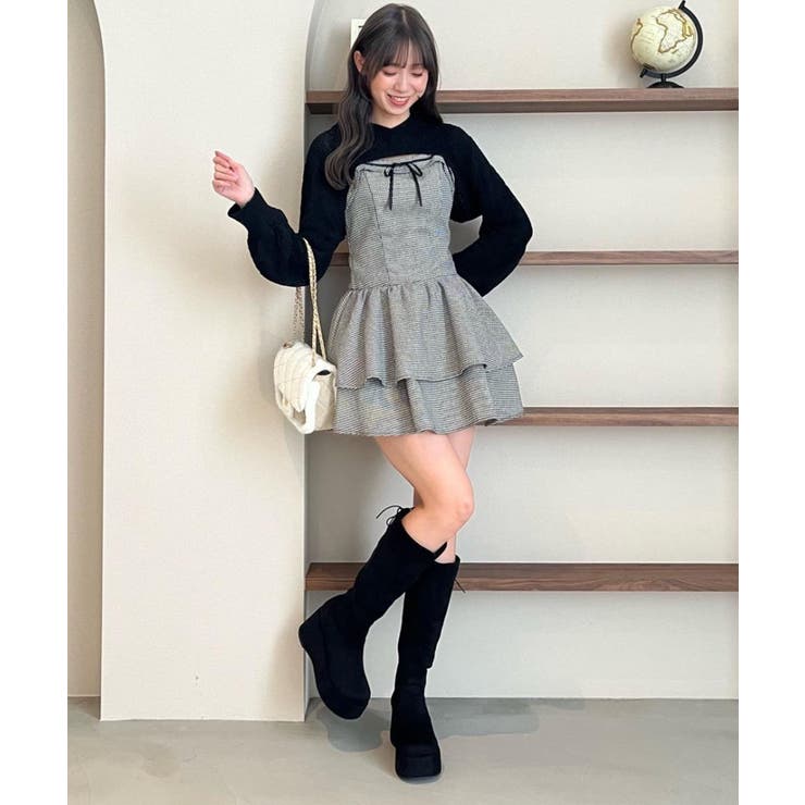 フードボレロ×ミニキャミワンピセット[品番：CTYW0004971]｜MAJESTIC