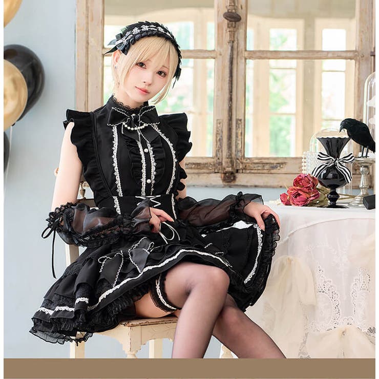 沖縄コレクション着用】【月海つくねコラボ】ノワールアンジュメイド