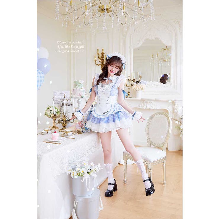 シフォンフリルブロッサムメイド《オリジナルコスプレ7点セット