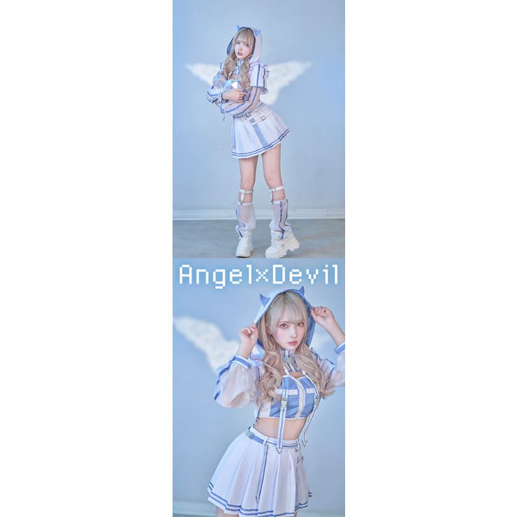 天使界隈 ゲーミングデビルガール《ハロウィンコスプレ6点セット