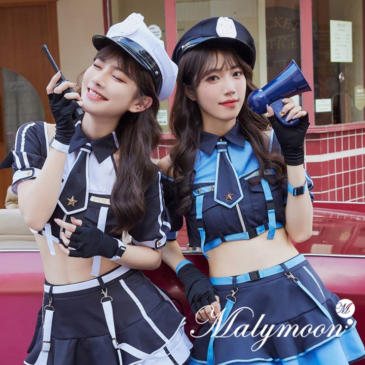 バイカラーラインデビルポリス《ハロウィンコスプレ11点セット