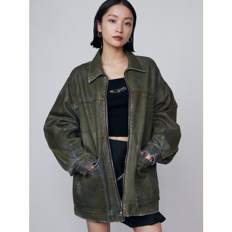 ヴィンテージライクオーバーデニムブルゾン[品番：MKSW0061565]｜EMODA