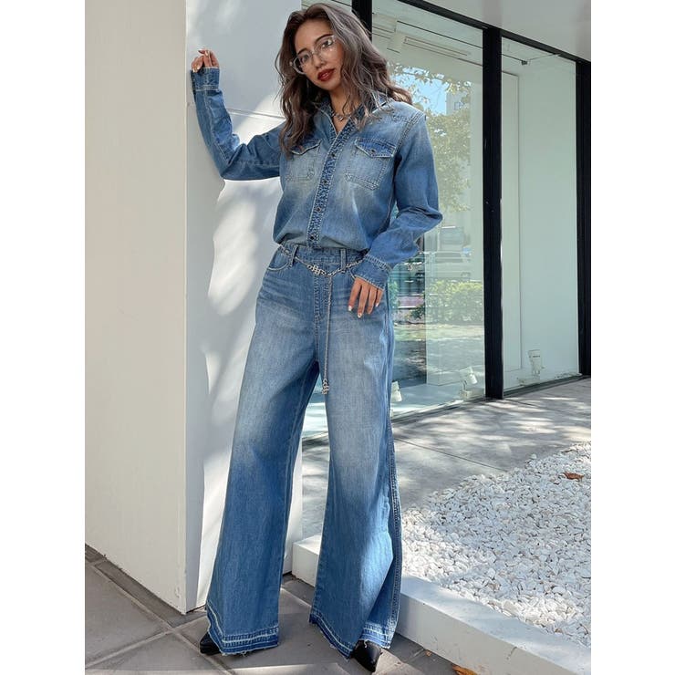 ウエスタンデニムジャンプスーツ[品番：MKSW0049379]｜GYDA（ジェイダ