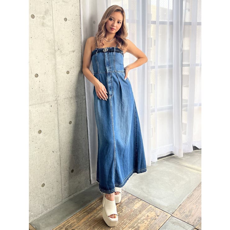 ベアデニムロングワンピース[品番：MKSW0058678]｜GYDA（ジェイダ）の