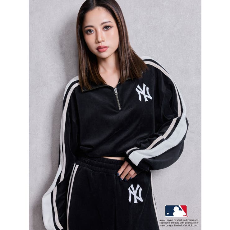 GYDA［MLB］2ラインハーフZIPショートトップス[品番：MKSW0068229