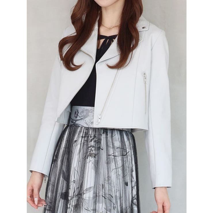 フェイクレザーコンパクトライダースジャケット[品番：MKSW0056222