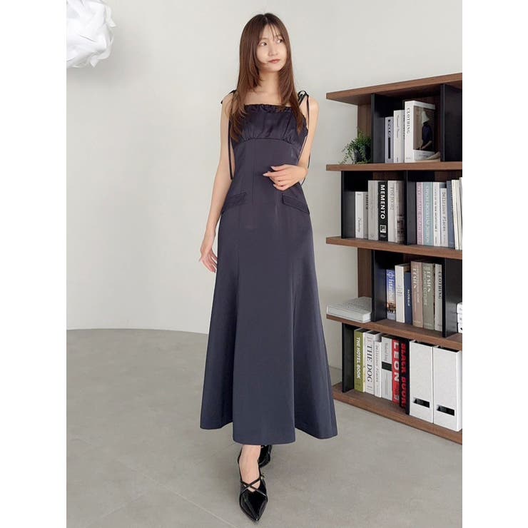 レイヤードライクリボンキャミワンピース[品番：MKSW0066620]｜dazzlin