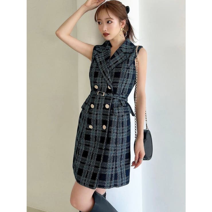 ツイードノースリミニワンピース[品番：MKSW0059117]｜RESEXXY