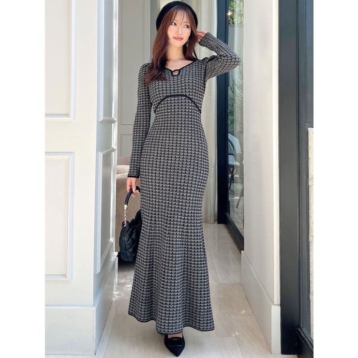 バイカラーツイードニットワンピース[品番：MKSW0061317]｜RESEXXY