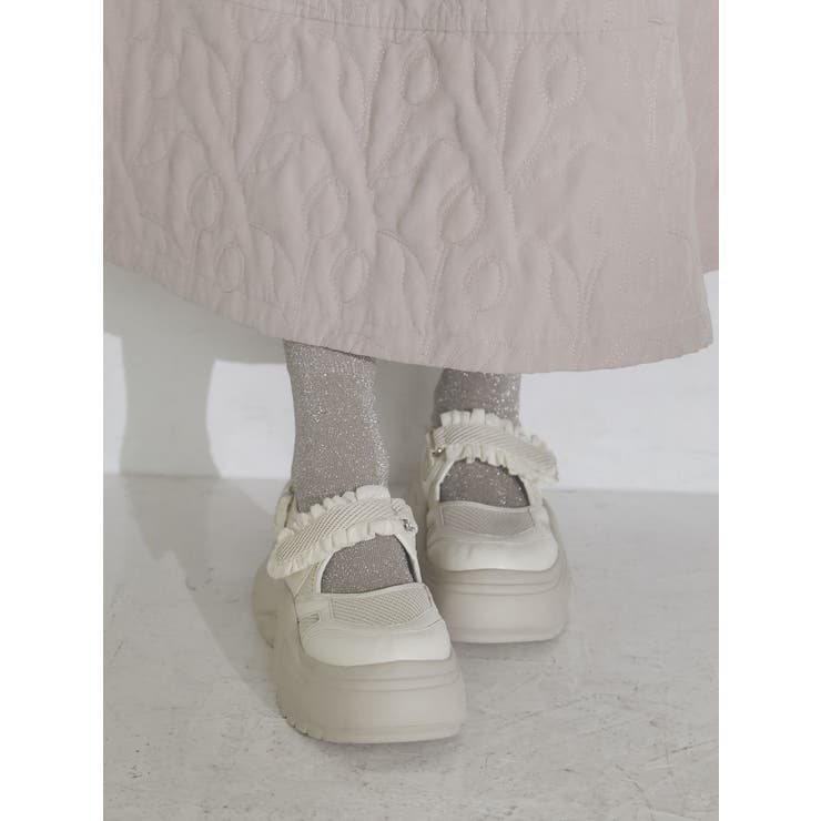 フリルメッシュベルクロスニーカー[品番：MKSW0053807]｜merry jenny