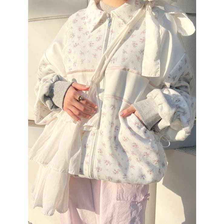 floralコンビトラックジャケット[品番：MKSW0059583]｜merry jenny