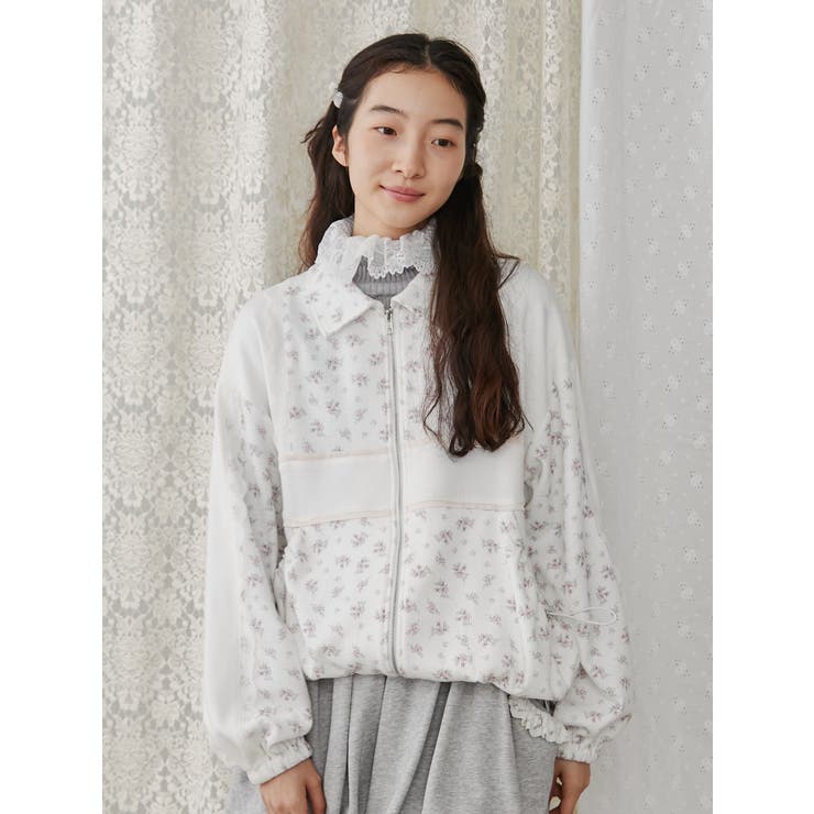 floralコンビトラックジャケット[品番：MKSW0059583]｜merry jenny