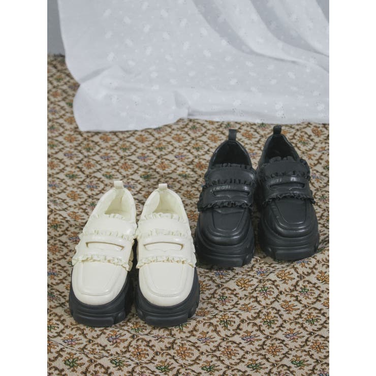 パデッドフリルローファー[品番：MKSW0060218]｜merry jenny