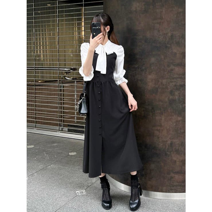 ボウタイドッキングワンピース[品番：MKSW0053013]｜EATME（イートミー