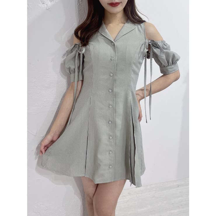 オープンカラーミニワンピース[品番：MKSW0056642]｜EATME（イートミー