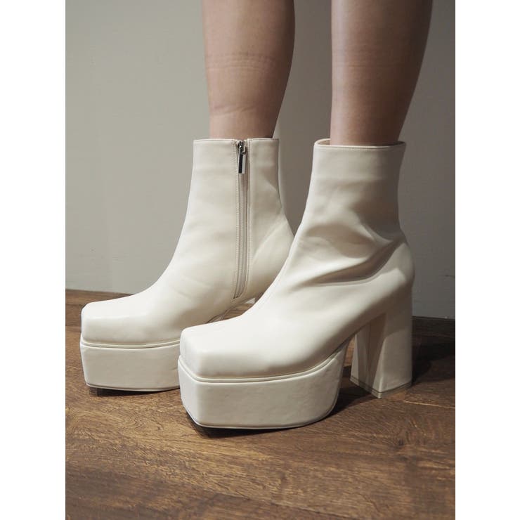 厚底】チャンキーヒールショートブーツ[品番：MKSW0060088]｜EVRIS